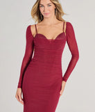 Make a bold statement in the Kennedy Long Sleeve Corset Mermaid Formal Dress in wine, the perfect spring dress for weddings, cocktail hours, nights out, and/or seasonal celebrations.