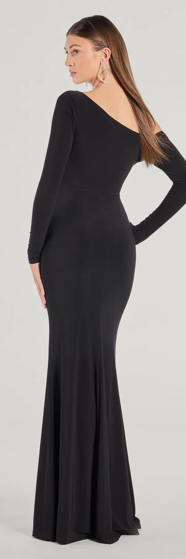 Step into Prom 2025 in a black prom dress, where unique Windsor accents and the standout Vanessa One-Shoulder Mermaid Formal Dress style come together.