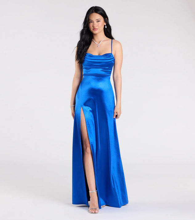 Marissa Formal Satin Cowl Neck Dress | Windsor Marissa Formal Satin Cowl Neck Dress | Windsor