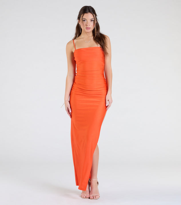 Ella Cowl Neck Satin Dress