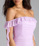 Deyna Formal Mesh Off-The-Shoulder Long Dress