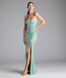 Own every entrance in the Kehlani Formal Floral Lace Slit Mermaid Dress, a sea foam party dress perfect for milestone birthdays and grad parties, or dancing through summer nights and unforgettable bachelorette celebrations.