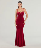 Turn heads at Prom 2025 in this red prom dress, where statement-making details meet the iconic style of the Katie Open Back Mermaid Velvet Formal Dress .