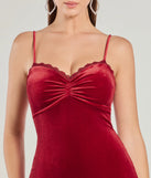 Step into Prom 2025 in a red prom dress, where unique Windsor accents and the standout Katie Open Back Mermaid Velvet Formal Dress style come together.