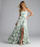 Mia Lace-Up A-Line Floral Chiffon Formal Dress