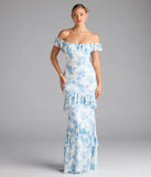 Charmaine Off-The-Shoulder Floral Formal Dress