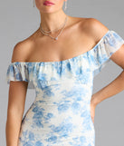 Charmaine Off-The-Shoulder Floral Formal Dress