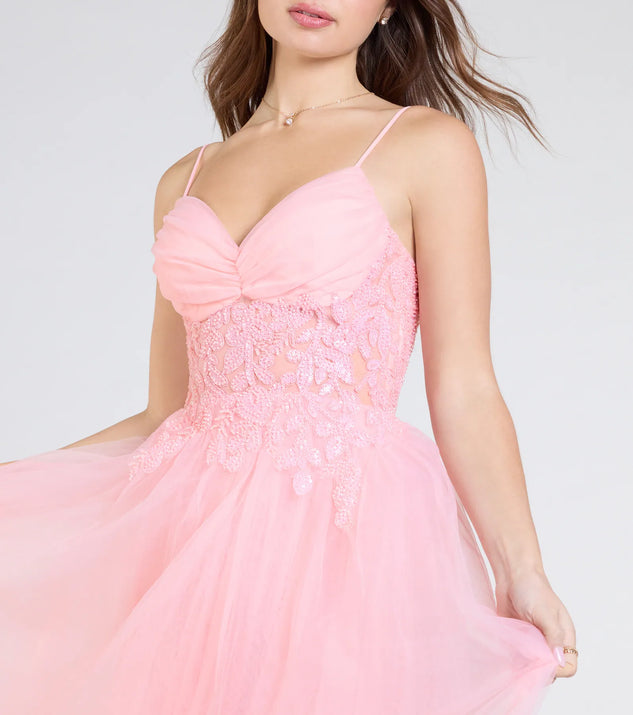 Alia Sequin Applique A-Line Tulle Formal Dress | Windsor Alia Sequin Applique A-Line Tulle Formal Dress | Windsor