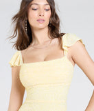 Turn heads at Prom 2025 in this yellow prom dress, where statement-making details meet the iconic style of the Tanya Lace-Up Slit Mermaid Beaded Formal Dress.