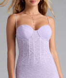 Own the spotlight in the Ariella Corset Mermaid Lace Formal Dress, a lavender formal dress crafted to deliver luxe style for summer weddings, Army Balls, or any special event.