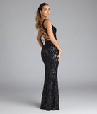 Turn heads at Prom 2025 in this black prom dress, where statement-making details meet the iconic style of the Taylor Lace-Up Slit Sequin Formal Dress.