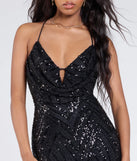 The Kailey Lace-Up Mermaid Sequin Beaded Formal Dress is a show-stopping black prom dress, offering a sleek, slimming silhouette that enhances your natural beauty for an unforgettable night.