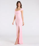 Make a bold statement in the Greta Short Sleeve Lace-Up Slit Beaded Formal Dress in pink, the perfect spring dress for weddings, cocktail hours, nights out, and/or seasonal celebrations.