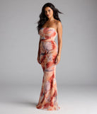 Korey Lace-Up Mermaid Abstract Formal Dress