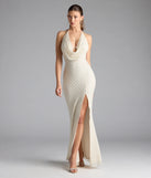 Alana Halter Beaded Sequin Formal Dress
