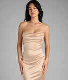 Priscilla Formal Satin Strapless Mermaid Dress