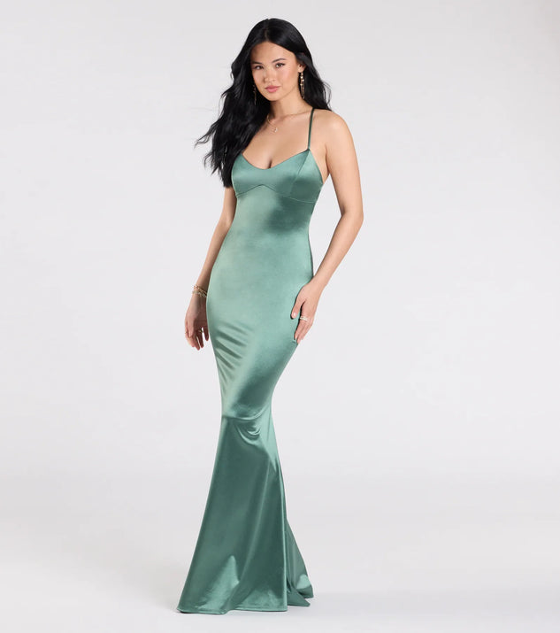 Emmie Lace-Up Mermaid Satin Formal Dress | Windsor Emmie Lace-Up Mermaid Satin Formal Dress | Windsor