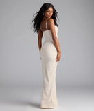 Kristana Corset Slit Mesh Lace Formal Dress