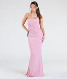 Make the big day unforgettable with the Kylie Lace-Up Mermaid Glitter Formal Dress, a gorgeous pink bridesmaid dress that balances elegance and affordability.