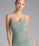 Own the spotlight in the Kylie Lace-Up Mermaid Glitter Formal Dress, a sage green formal dress crafted to deliver luxe style for summer weddings, Army Balls, or any special event.