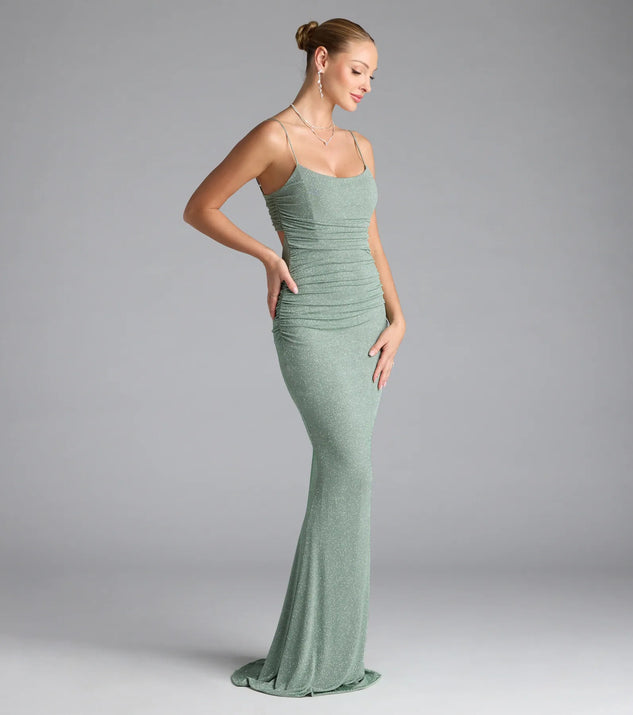 Kylie Lace-Up Mermaid Glitter Formal Dress | Windsor