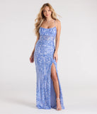 Turn heads at Prom 2025 in this periwinkle prom dress, where statement-making details meet the iconic style of the Lucille Lace-Up Corset Sequin Formal Dress.