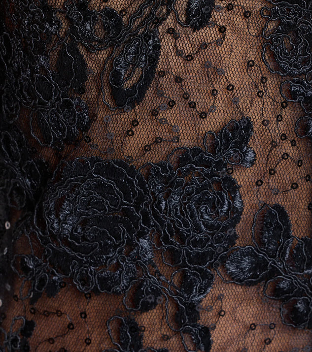Lucia Lace Corset Slit Satin Formal Dress