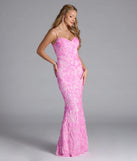 Turn heads at Prom 2025 in this pink prom dress, where statement-making details meet the iconic style of the Alandra Sweetheart Mermaid Sequin Formal Dress.