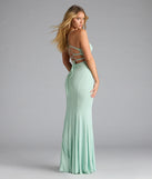 Liz Lace-Up Mermaid Glitter Formal Dress