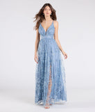 Step into the Prom 2025 dance in the Ayva A-Line Glitter Sequin Tulle Formal Dress in denim, a stunning blue prom dress designed to complement any theme with its timeless allure and statement-making style.