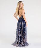 Step into the Prom 2025 dance in the Ayva A-Line Glitter Sequin Tulle Formal Dress in navy, a stunning blue prom dress designed to complement any theme with its timeless allure and statement-making style.