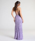 Turn heads at Prom 2025 in this lavender prom dress, where statement-making details meet the iconic style of the Meghan Lace-Up Corset Sequin Bead Formal Dress.