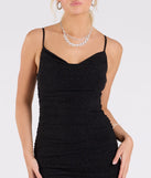 Own the spotlight in the Corrina Cowl Neck Mermaid Glitter Formal Dress, a black formal dress crafted to deliver luxe style for summer weddings, Army Balls, or any special event.
