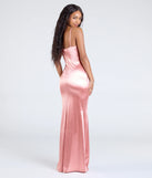 Make a bold statement in the Jackie Floral Sequin Trim Satin Formal Dress in rose, the perfect spring dress for weddings, cocktail hours, nights out, and/or seasonal celebrations.