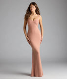 Feel instantly put-together in the Halie Open Back Mermaid Glitter Formal Dress in camel brown, a summer wedding guest dress designed for confident style and all-out celebration.