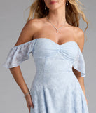 Vittoria Flutter Sleeve A-Line Chiffon Formal Dress