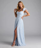 Vittoria Flutter Sleeve A-Line Chiffon Formal Dress