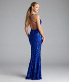 Turn heads at Prom 2025 in this royal blue prom dress, where statement-making details meet the iconic style of the Artemis Open Back Mermaid Sequin Formal Dress.