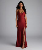 Own the spotlight in the Becky V-Neck Tie-Back Slit Mermaid Dress, a rust formal dress crafted to deliver luxe style for summer weddings, Army Balls, or any special event.