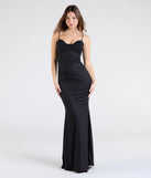The Acacia Glitter Knit Cowl Neck Mermaid Dress in luxe black fabric, a stunning prom dress with statement details designed to make a bold impression at Prom 2025.