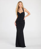 Celebrate in style with the Tatiana Lace-Up Mermaid Glitter Formal Dress, a black formal wedding guest dress featuring an elegant silhouette and luxe details, perfect for a black-tie celebration.