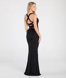 The Tatiana Lace-Up Mermaid Glitter Formal Dress is a show-stopping black prom dress, offering a sleek, slimming silhouette that enhances your natural beauty for an unforgettable night.