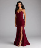 Step into summer looking effortlessly chic in the Cesca Corset Slit Mesh Formal Dress in burgundy, a must-have Windsor dress for your warm-weather wardrobe.