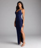 Aiza V-Neck Slit Beaded Formal Dress
