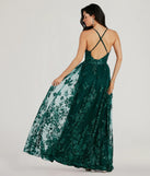 The Ayva A-Line Glitter Sequin Tulle Formal Dress in emerald is a stunning green prom dress designed to capture attention with its fresh or bold color and effortlessly stylish silhouette.