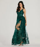Make a bold statement in the Ayva A-Line Glitter Sequin Tulle Formal Dress in emerald green, the perfect green dress for weddings, cocktail hours, nights out, and/or seasonal celebrations.