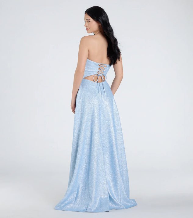 Shop Windsor Charlotte Strapless Corset A-Line Glitter Formal Dress Online – Trendy & Affordable Fashion - Image 2