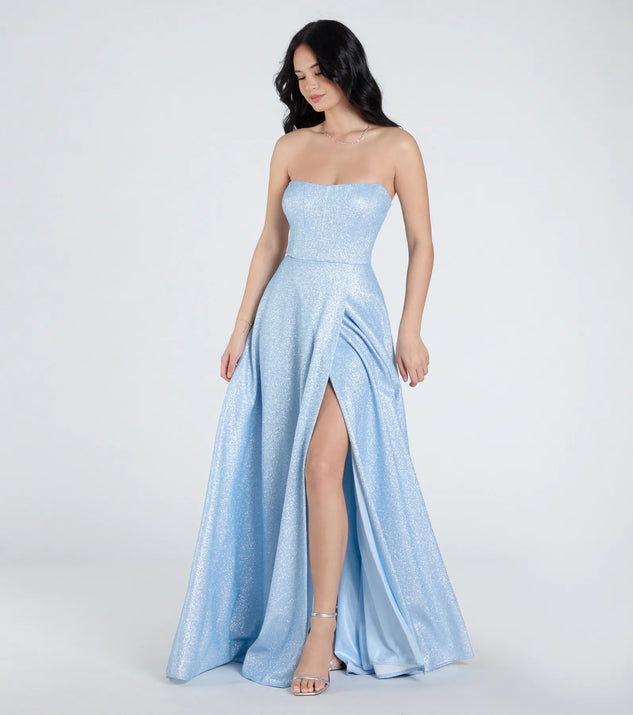 Shop Windsor Charlotte Strapless Corset A-Line Glitter Formal Dress Online – Trendy & Affordable Fashion - Image 4