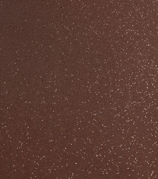 Make a bold statement in the Ariadna Strappy Open Back Slit Glitter Formal Dress in brown, the perfect summer dress for weddings, cocktail hours, nights out, and/or seasonal celebrations.