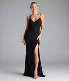 Turn heads at Prom 2025 in this black prom dress, where statement-making details meet the iconic style of the Ariadna Strappy Open Back Slit Glitter Formal Dress.